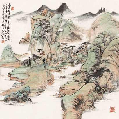 赵豫 山水 镜心